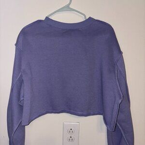 Cropped Purple Crewneck Sweatshirt, L